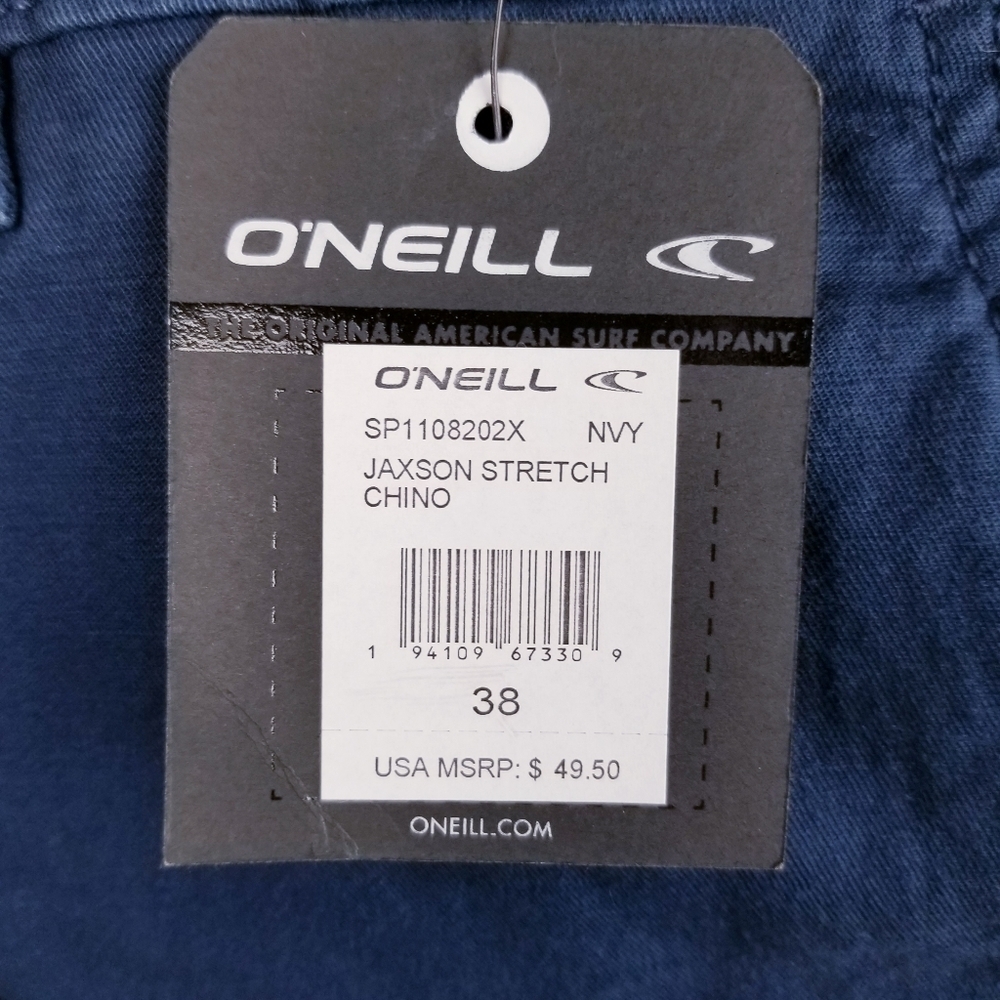O'Neill Navy Blue Jaxson Stretch Chino Shorts NWT size 38 - Picture 7 of 9